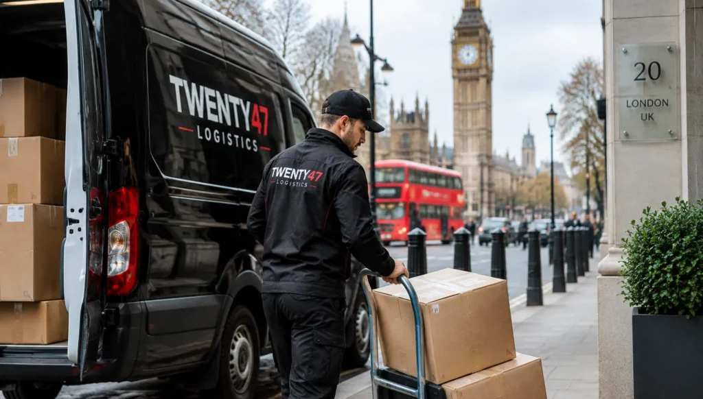 Twenty47 Logistics same day courier London UK service providing fast parcel delivery, urgent courier solutions, and reliable UK-wide transportation from London to any destination or across the UK.